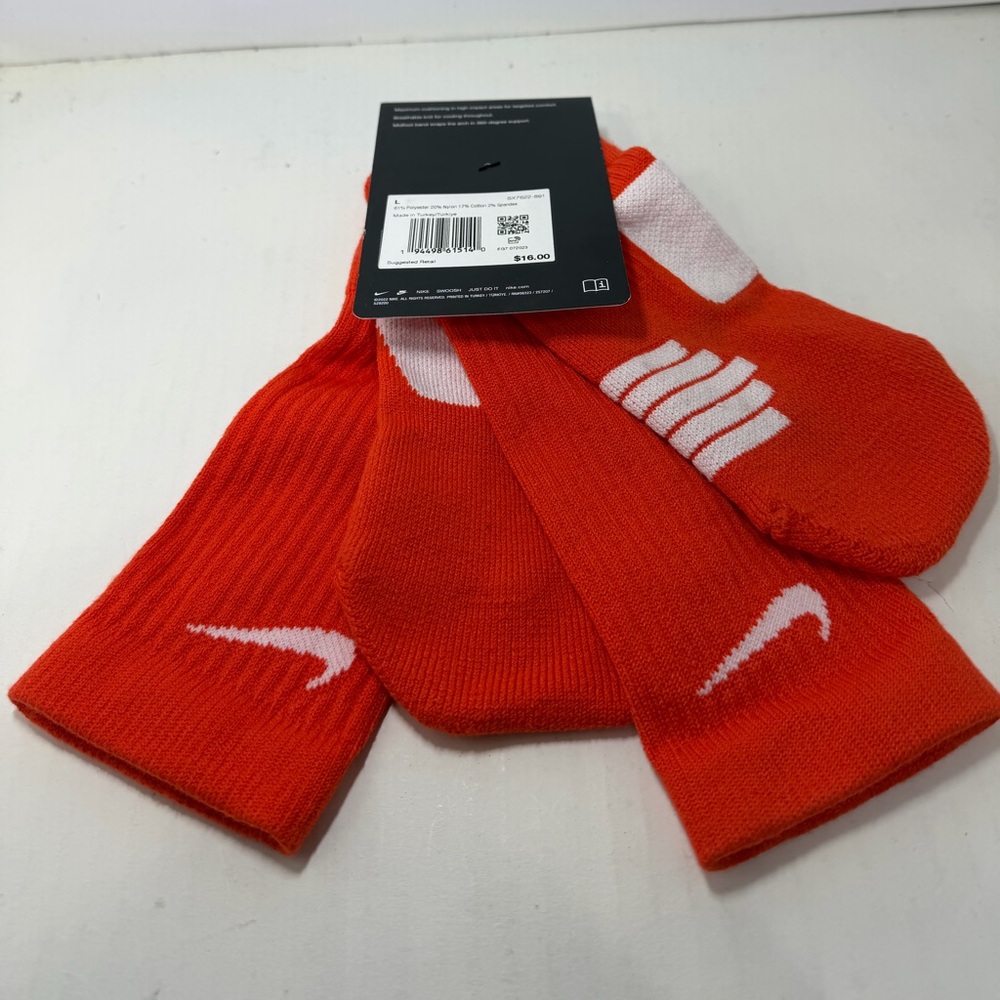Nike Men's Elite Dri Fit Basketball Athletic Socks Size L Women 10-13 Men 8-12